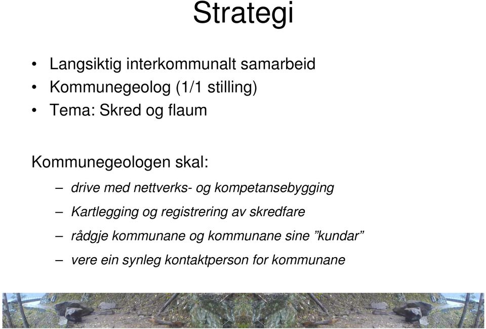 nettverks- og kompetansebygging Kartlegging og registrering av