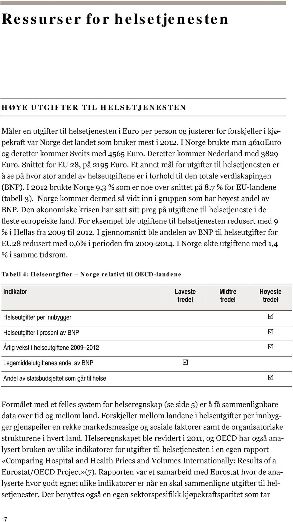 Et annet mål for utgifter til helsetjenesten er å se på hvor stor andel av helseutgiftene er i forhold til den totale verdiskapingen (BNP).