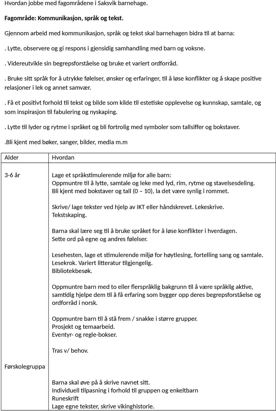 . Bruke sitt språk for å utrykke følelser, ønsker og erfaringer, til å løse konflikter og å skape positive relasjoner i lek og annet samvær.