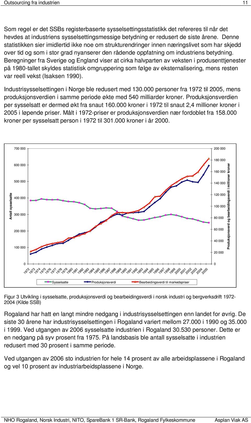 Beregninger fra Sverige og England viser at cirka halvparten av veksten i produsenttjenester på 1980-tallet skyldes statistisk omgruppering som følge av eksternalisering, mens resten var reell vekst