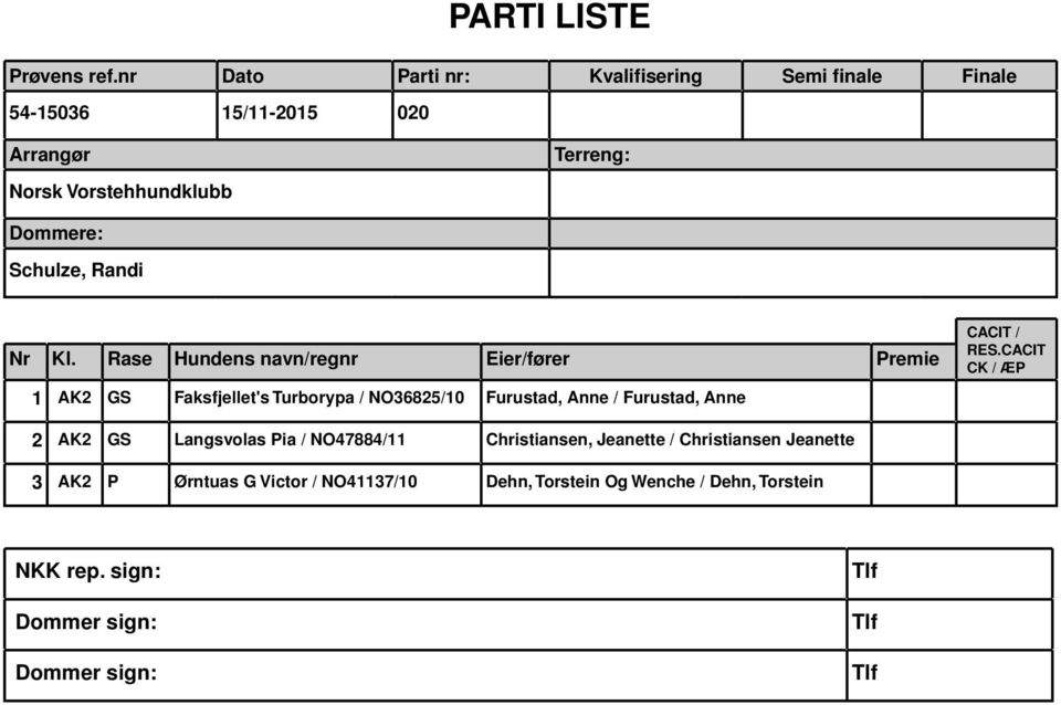 Langsvolas Pia / NO47884/11 Christiansen, Jeanette / Christiansen