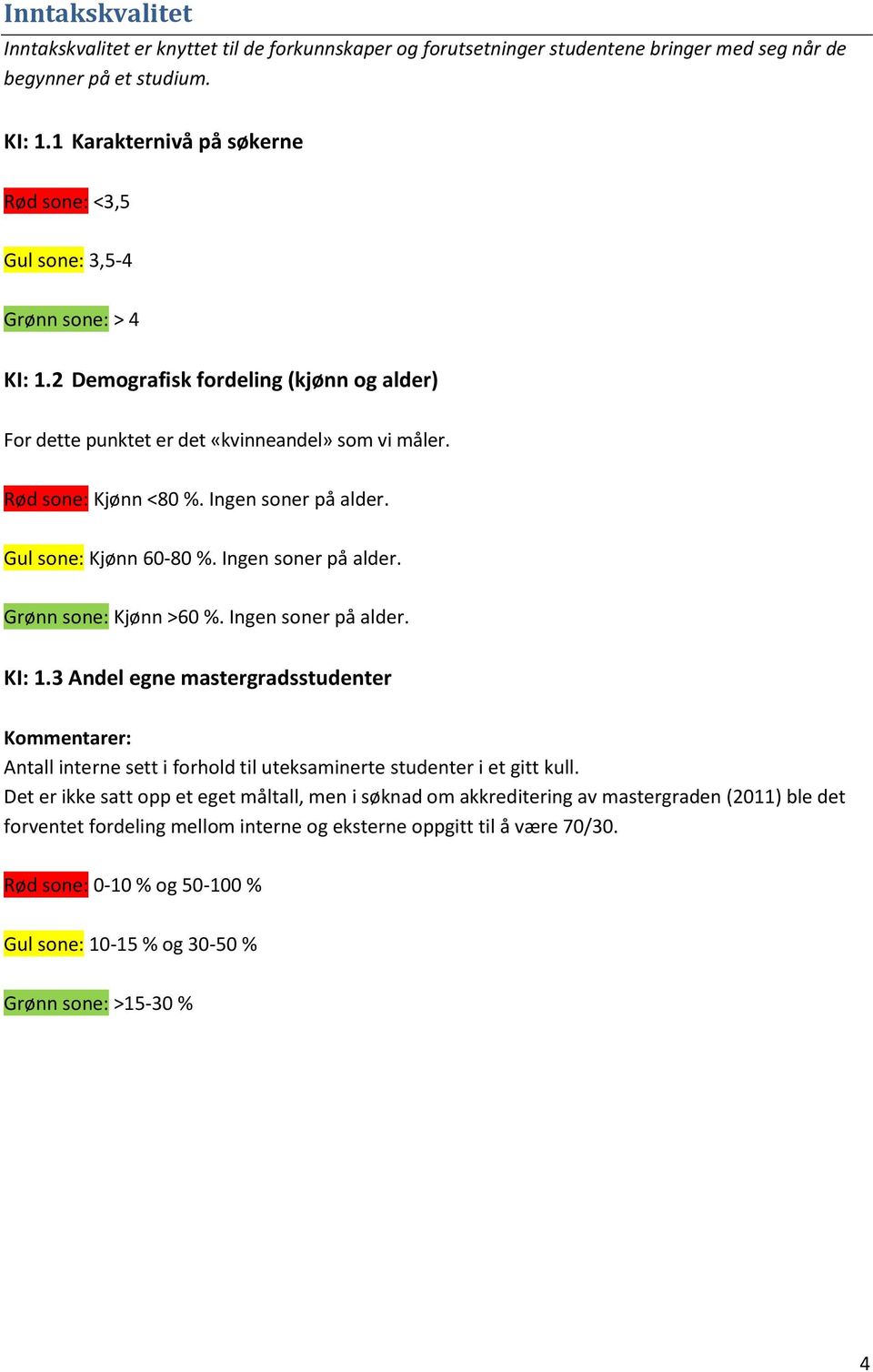 Ingen soner på alder. Gul sone: Kjønn 60-80 %. Ingen soner på alder. Grønn sone: Kjønn >60 %. Ingen soner på alder. KI: 1.