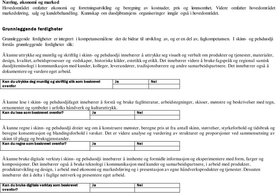 Grunnleggende ferdigheter Grunnleggende ferdigheter er integrert i kompetansemålene der de bidrar til utvikling av, og er en del av, fagkompetansen.