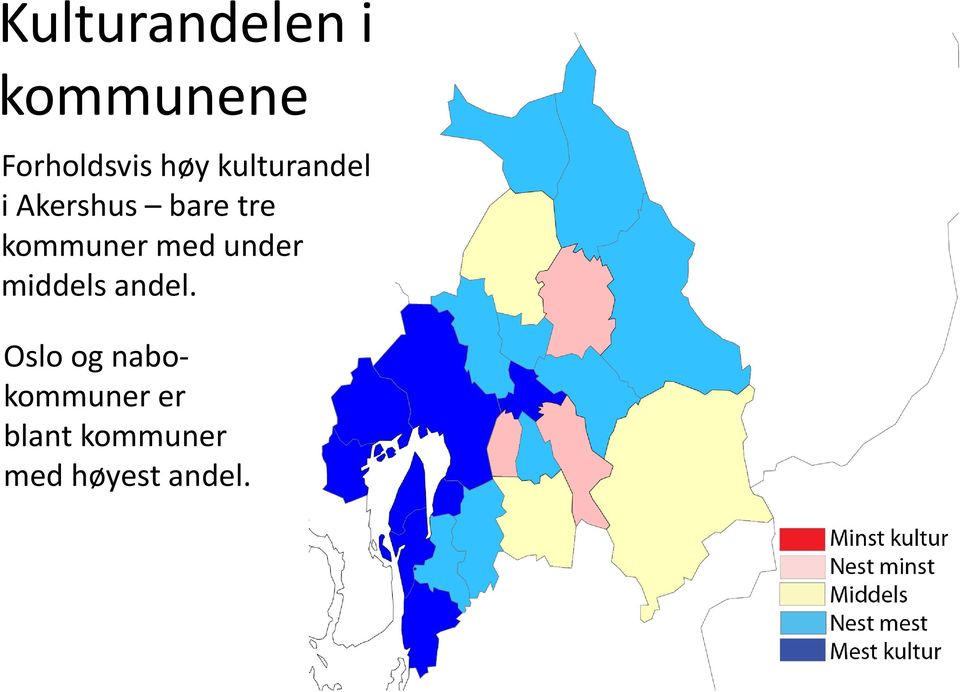 kommuner med under middels andel.