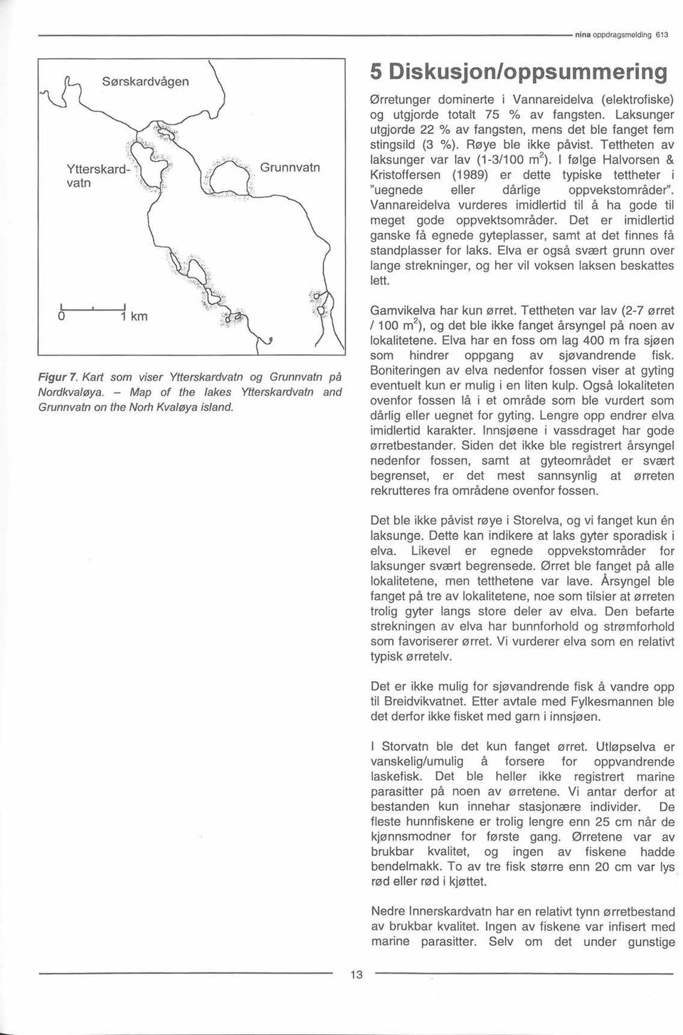 I følge Halvorsen & Kristoffersen (1989) er dette typiske tettheter i "uegnede eller dårlige oppvekstomr åder". Vannareidelva vurderes imidlertid til å ha gode til meget gode oppvektsområder.