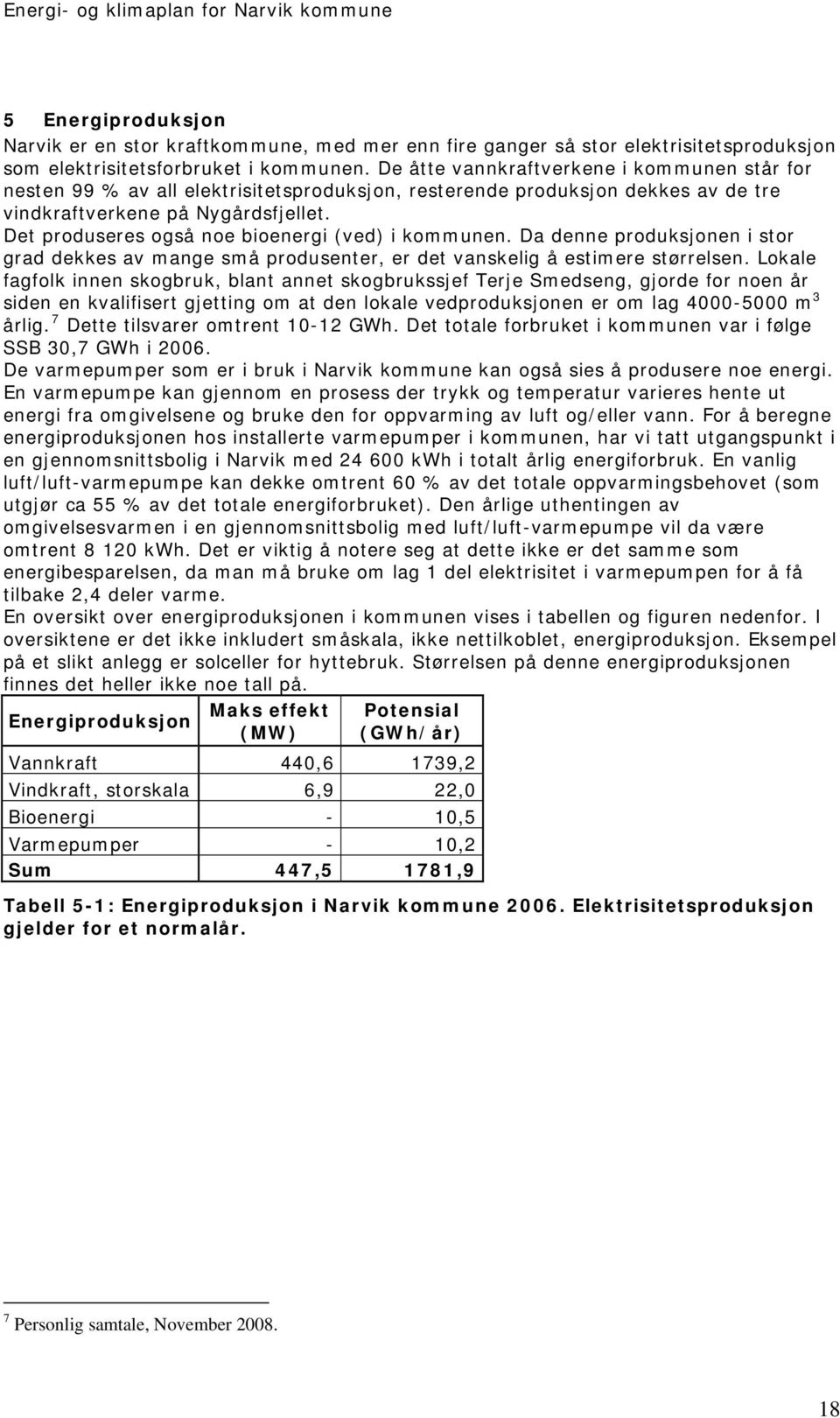 Det produseres også noe bioenergi (ved) i kommunen. Da denne produksjonen i stor grad dekkes av mange små produsenter, er det vanskelig å estimere størrelsen.