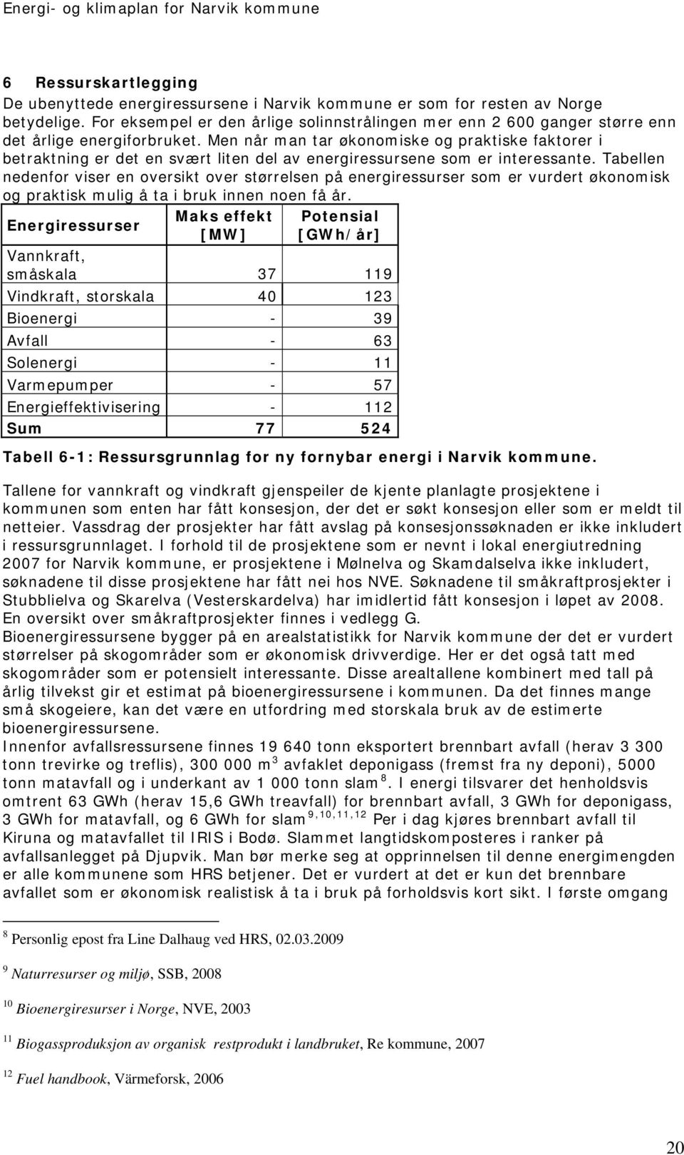 Men når man tar økonomiske og praktiske faktorer i betraktning er det en svært liten del av energiressursene som er interessante.