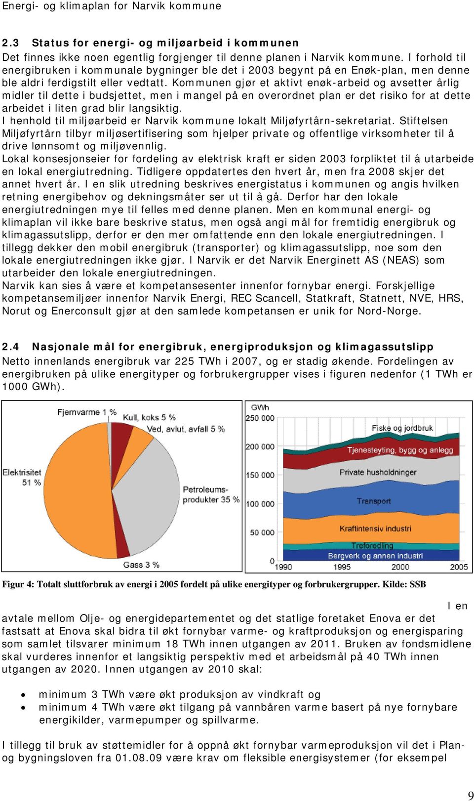 Kommunen gjør et aktivt enøk-arbeid og avsetter årlig midler til dette i budsjettet, men i mangel på en overordnet plan er det risiko for at dette arbeidet i liten grad blir langsiktig.