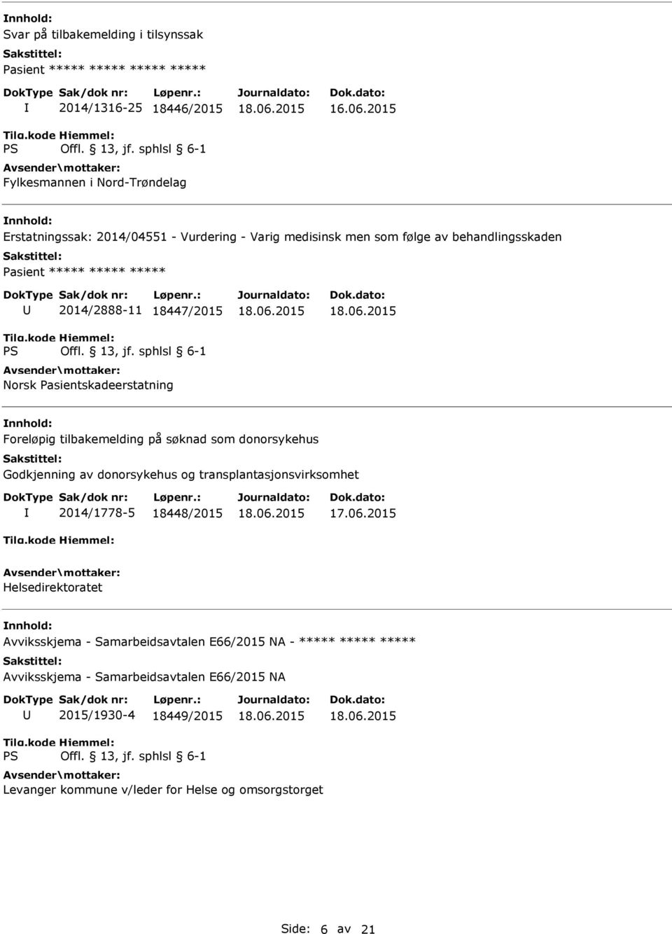 donorsykehus Godkjenning av donorsykehus og transplantasjonsvirksomhet 2014/1778-5 18448/2015 Helsedirektoratet Avviksskjema - Samarbeidsavtalen