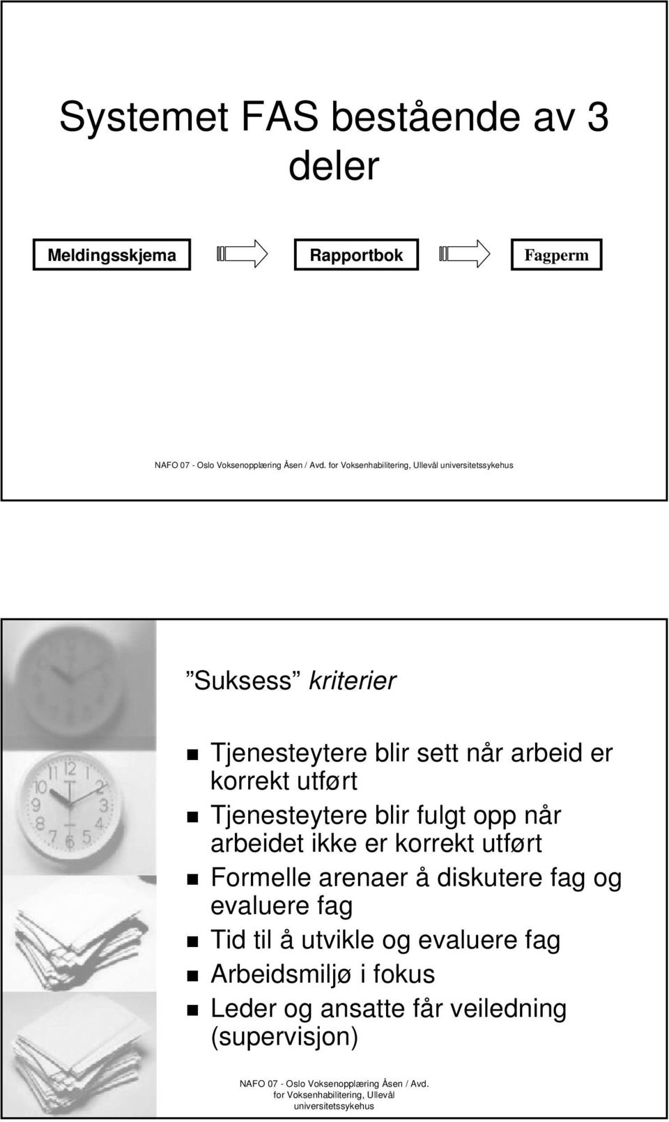 å diskutere fag og evaluere fag Tid til å utvikle og evaluere fag Arbeidsmiljø i fokus Leder og ansatte får