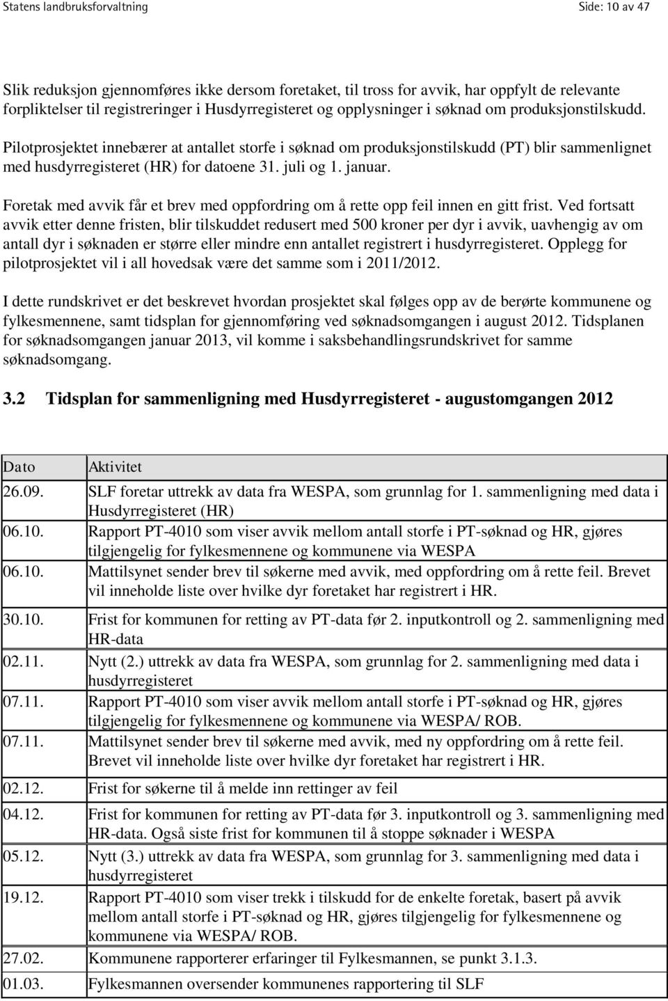 januar. Foretak med avvik får et brev med oppfordring om å rette opp feil innen en gitt frist.