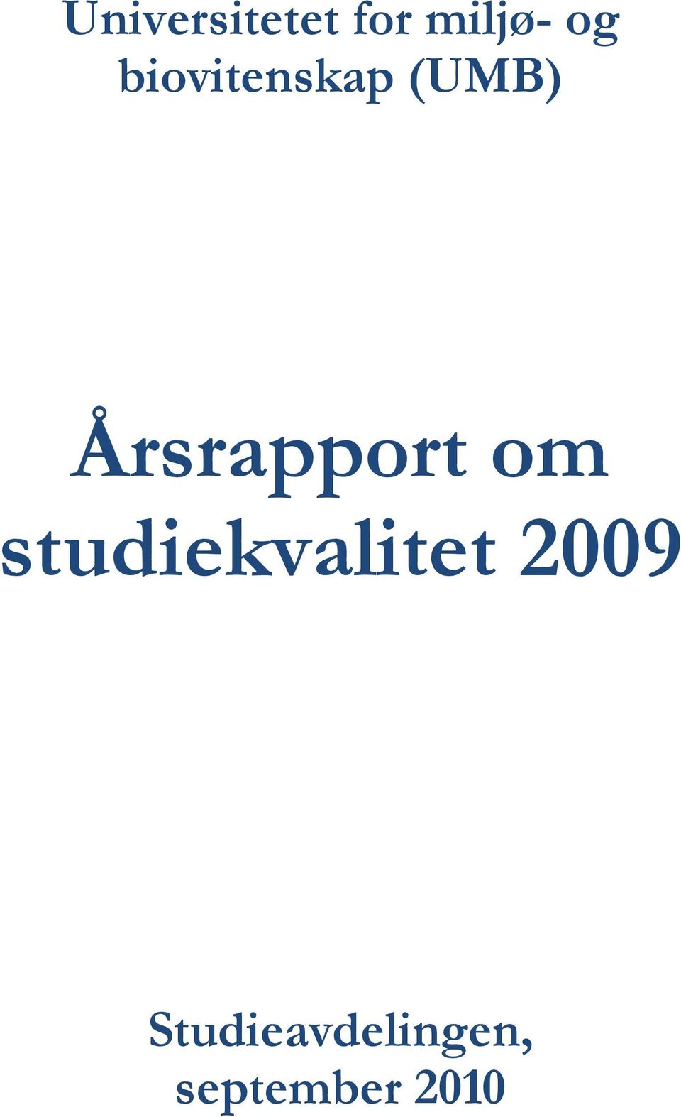 Årsrapport om studiekvalitet