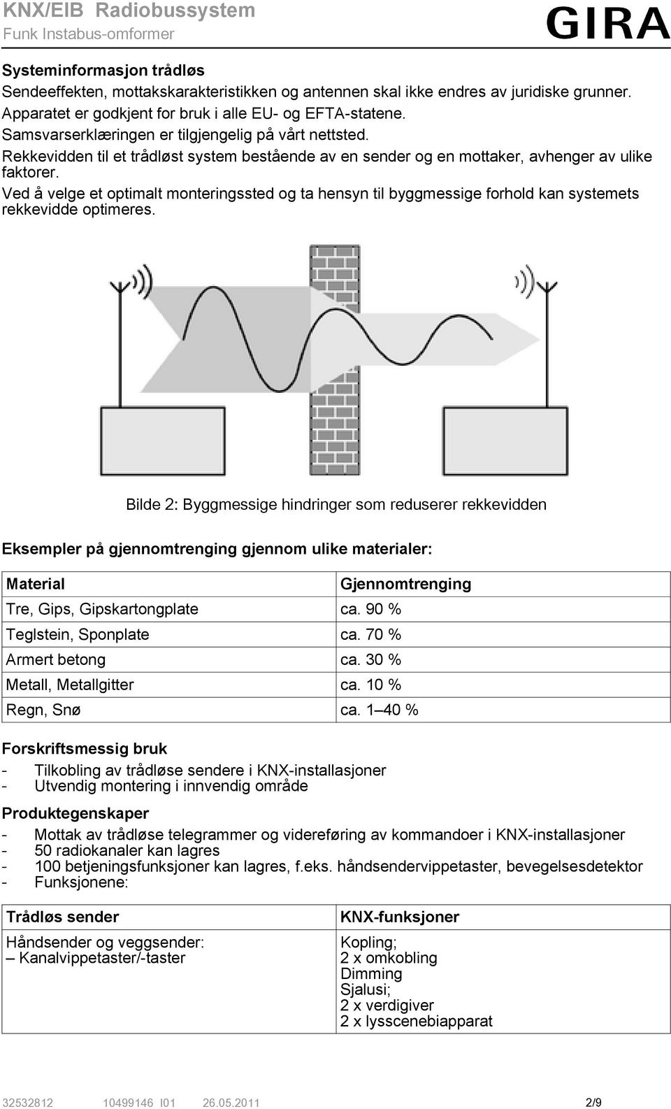 Ved å velge et optimalt monteringssted og ta hensyn til byggmessige forhold kan systemets rekkevidde optimeres.