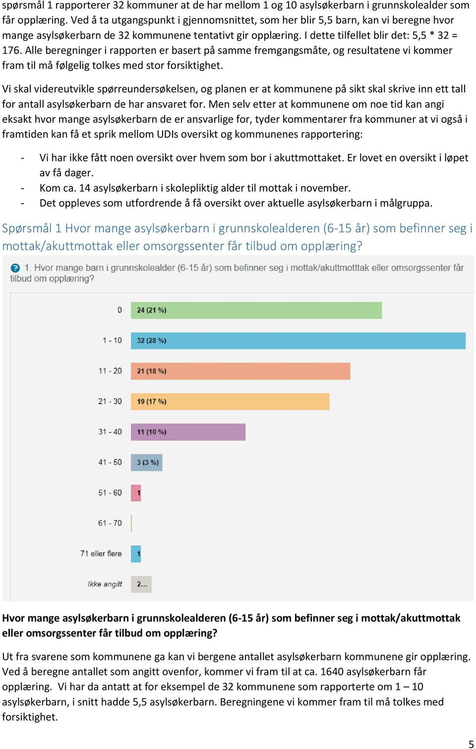 Alle beregninger i rapporten er basert på samme fremgangsmåte, og resultatene vi kommer fram til må følgelig tolkes med stor forsiktighet.