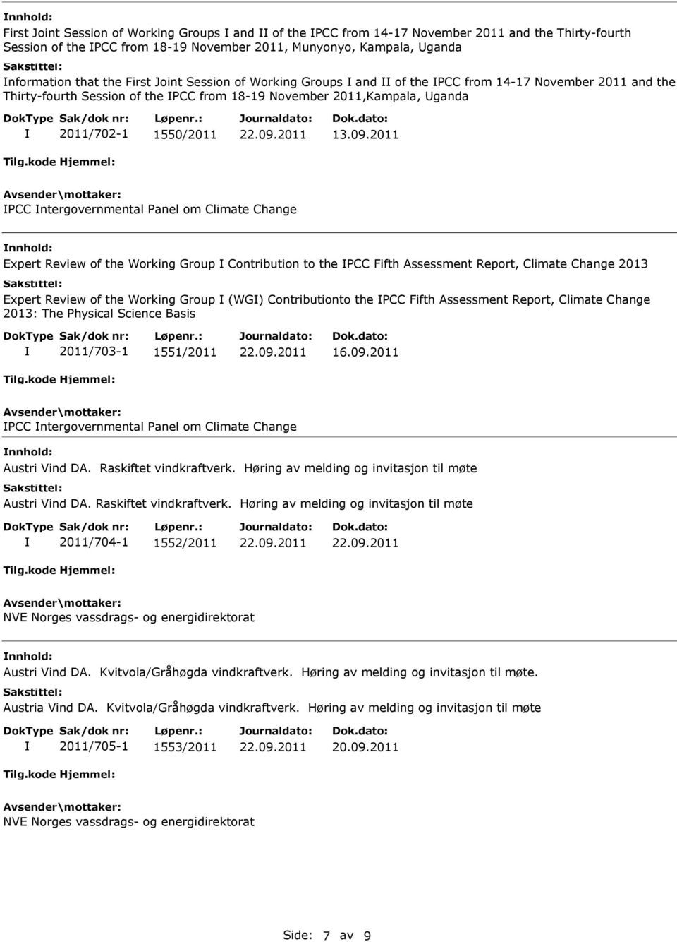 2011 CC ntergovernmental anel om Climate Change Expert Review of the Working Group Contribution to the CC Fifth Assessment Report, Climate Change 2013 Expert Review of the Working Group (WG)