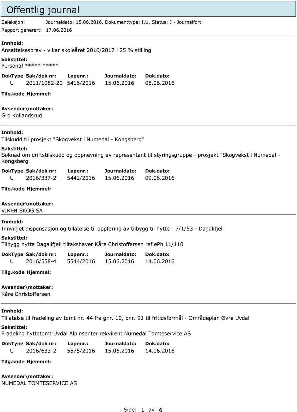 2016 Gro Kollandsrud Tilskudd til prosjekt "Skogvekst i Numedal - Kongsberg" Søknad om driftstilskudd og oppnevning av representant til styringsgruppe - prosjekt "Skogvekst i Numedal - Kongsberg"