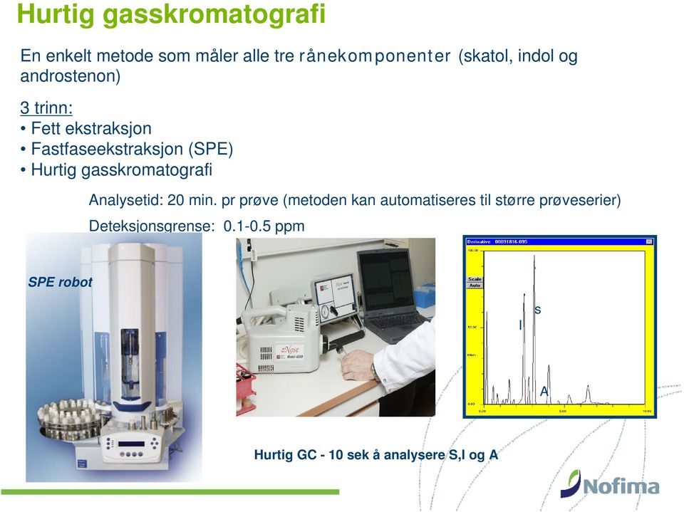 gasskromatografi Analysetid: 20 min.