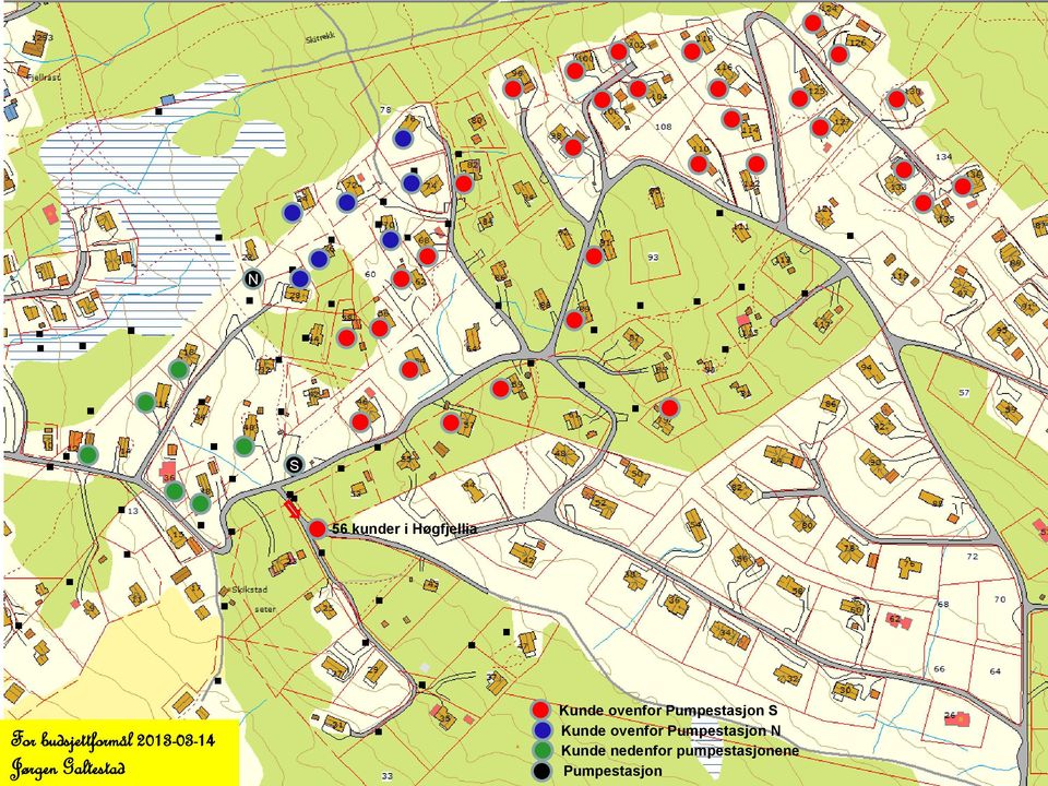 Kunde ovenfor Pumpestasjon S Kunde ovenfor