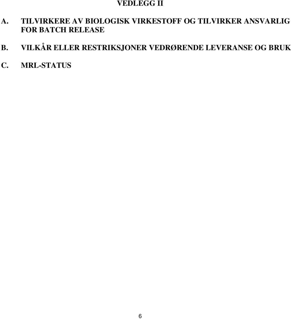 TILVIRKER ANSVARLIG FOR BATCH RELEASE B.