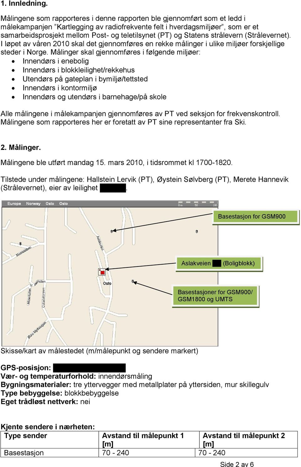 (PT) og Statens strålevern (Strålevernet). I løpet av våren 2010 skal det gjennomføres en rekke målinger i ulike miljøer forskjellige steder i Norge.