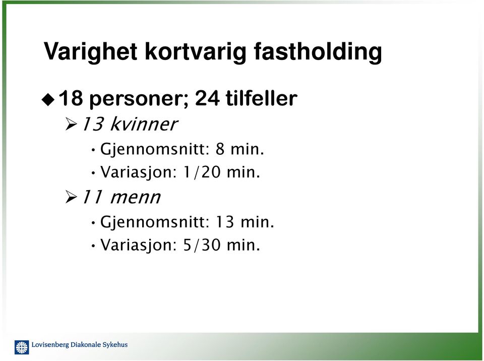 Gjennomsnitt: 8 min.