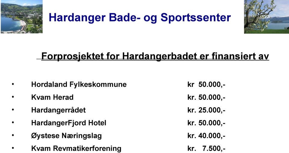 25.000,- HardangerFjord Hotel kr. 50.