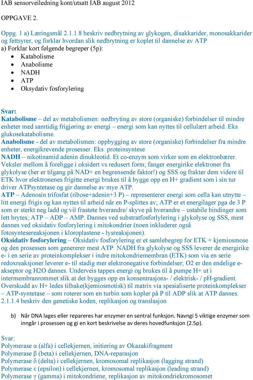 a) Læringsmål 2.1.