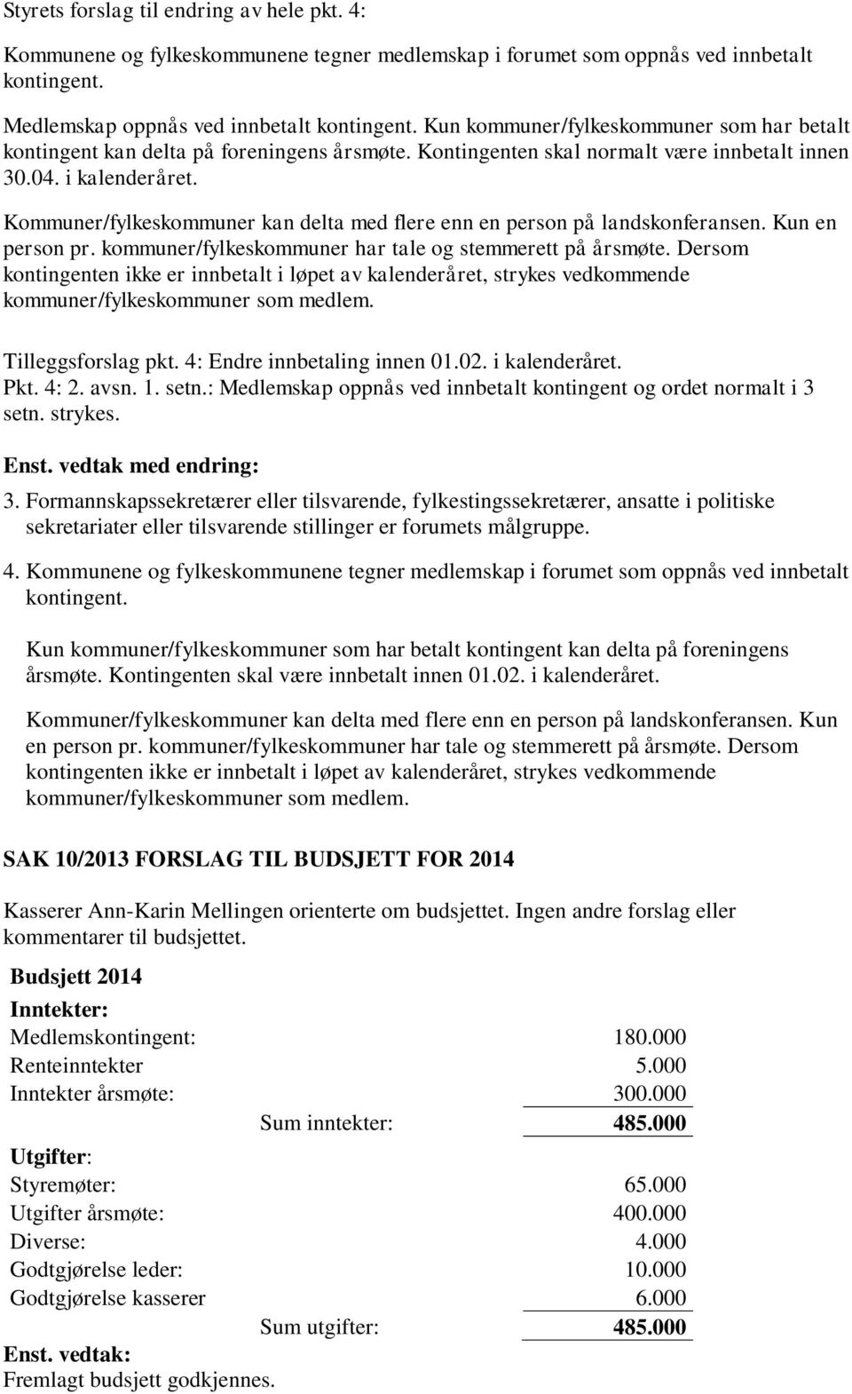 Kommuner/fylkeskommuner kan delta med flere enn en person på landskonferansen. Kun en person pr. kommuner/fylkeskommuner har tale og stemmerett på årsmøte.