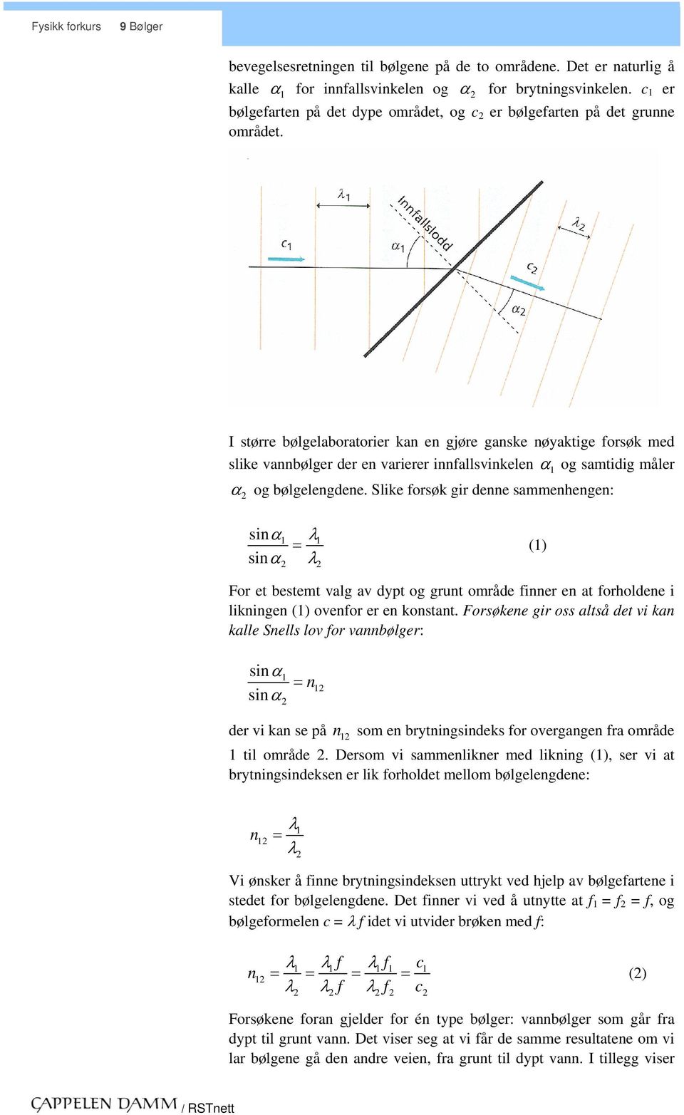 Slike forsøk gir dee sammehege: si () si For et bestemt alg a dypt og grut område fier e at forholdee i likige () oefor er e kostat.