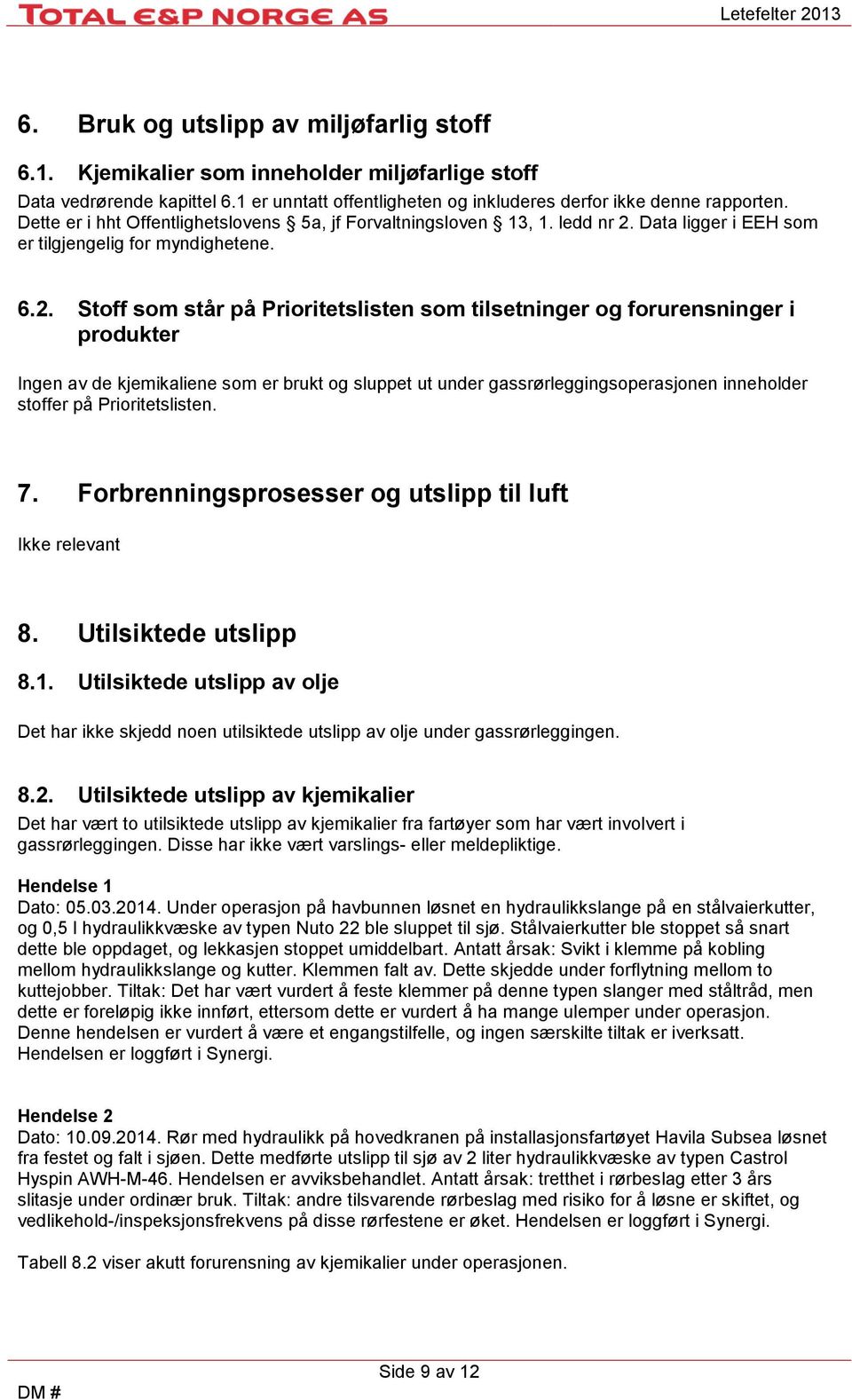 Data ligger i EEH som er tilgjengelig for myndighetene. 6.2.