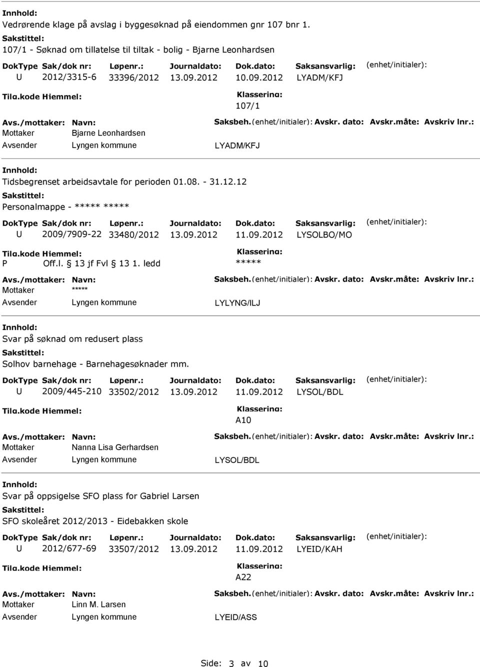 - 31.12.12 Personalmappe - ***** ***** 2009/7909-22 33480/2012 LYSOLBO/MO P Off.l. 13 jf Fvl 13 1.