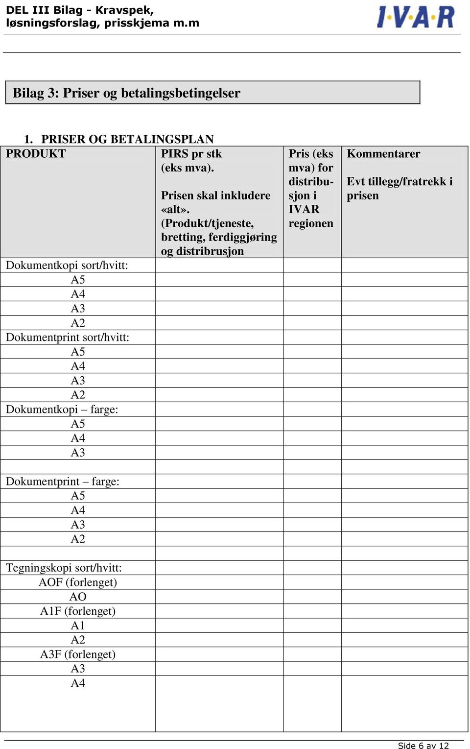 sort/hvitt: AOF (forlenget) AO A1F (forlenget) A1 F (forlenget) Prisen skal inkludere «alt».