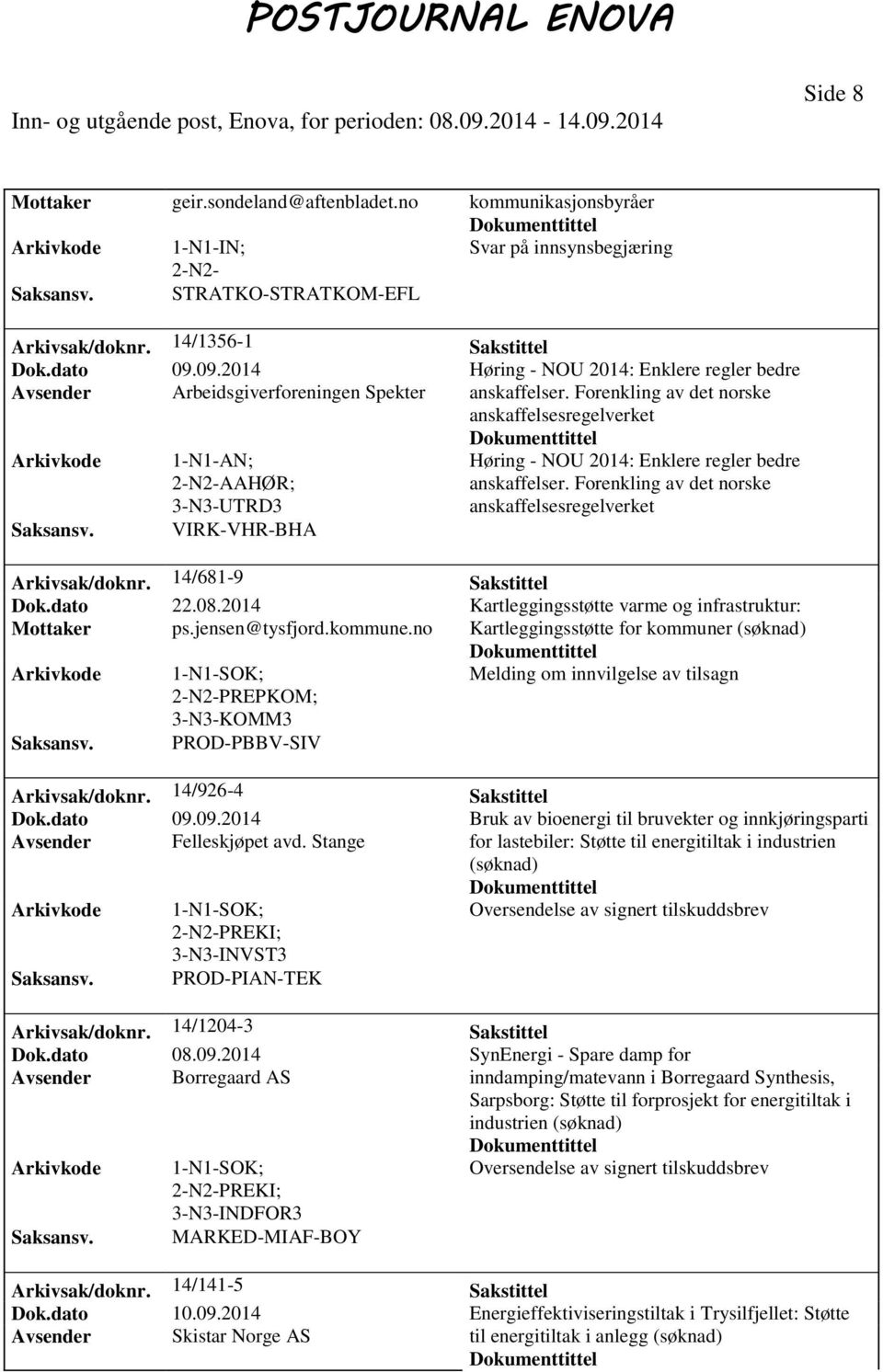 Forenkling av det norske anskaffelsesregelverket Arkivkode 1-N1-AN; AAHØR; 3-N3-UTRD3 Høring - NOU 2014: Enklere regler bedre anskaffelser. Forenkling av det norske anskaffelsesregelverket Saksansv.