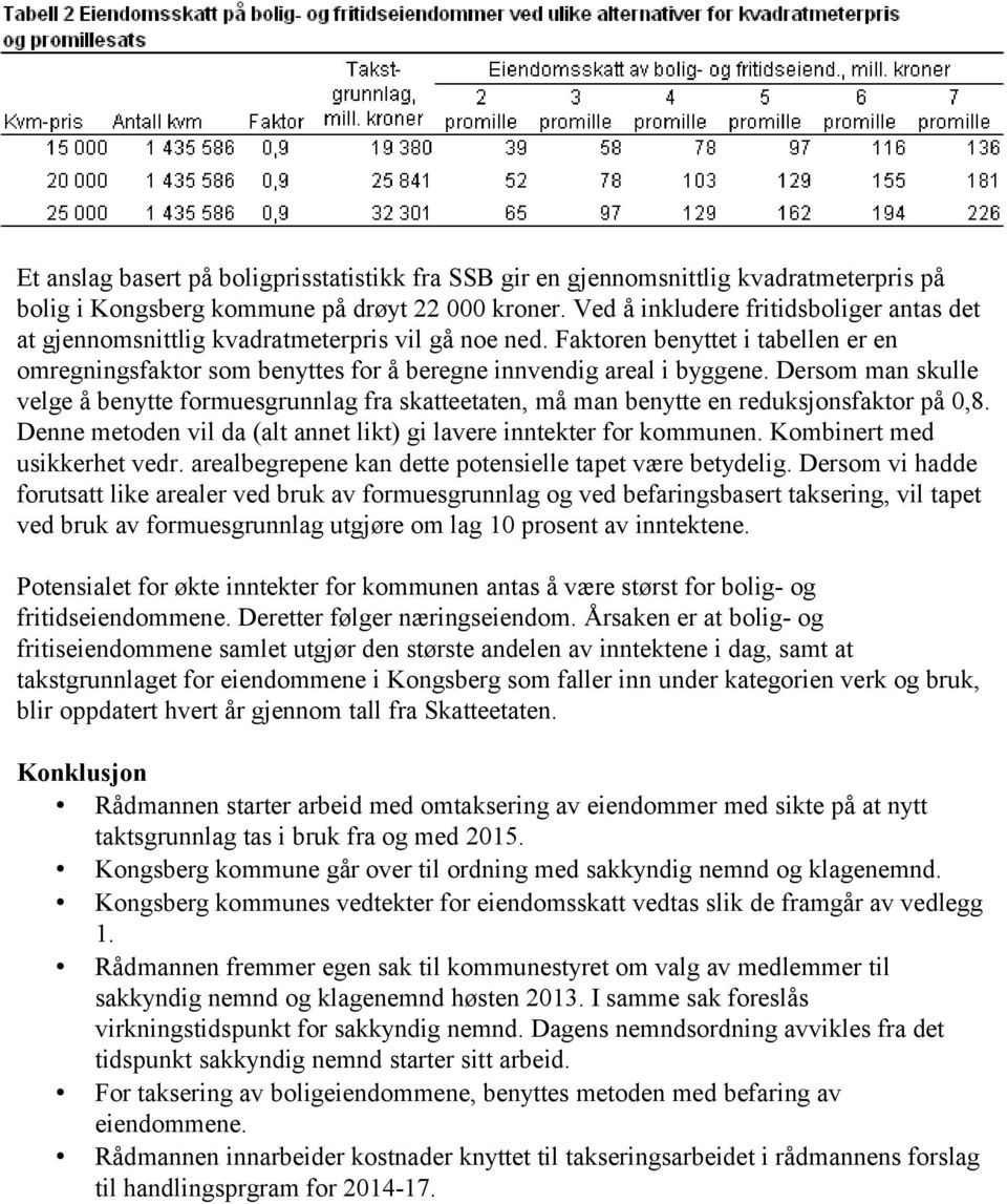 Dersom man skulle velge å benytte formuesgrunnlag fra skatteetaten, må man benytte en reduksjonsfaktor på 0,8. Denne metoden vil da (alt annet likt) gi lavere inntekter for kommunen.