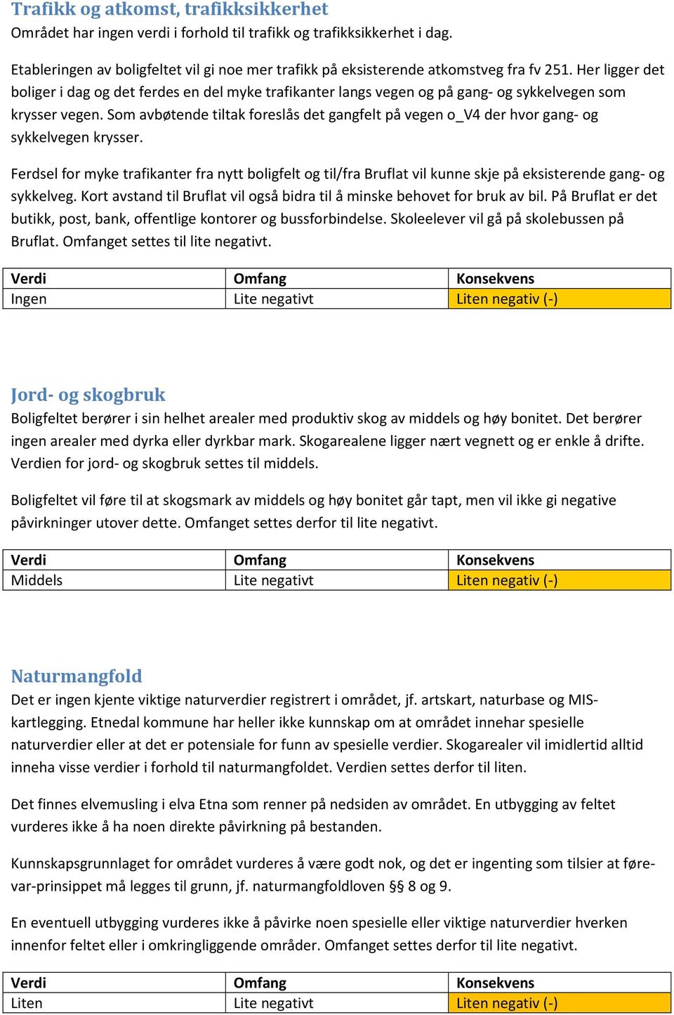 Som avbøtende tiltak foreslås det gangfelt på vegen o_v4 der hvor gang- og sykkelvegen krysser.