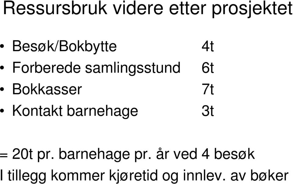 Kontakt barnehage 4t 6t 7t 3t = 20t pr.