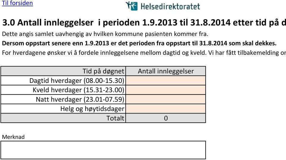 213 er det perioden fra oppstart til 31.8.214 som skal dekkes.