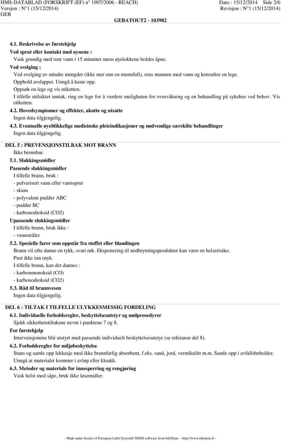 I tilfelle utilsiktet inntak, ring en lege for å vurdere muligheten for overvåkning og en behandling på sykehus ved behov. Vis etiketten. 4.2. Hovedsymptomer og effekter, akutte og utsatte 4.3.