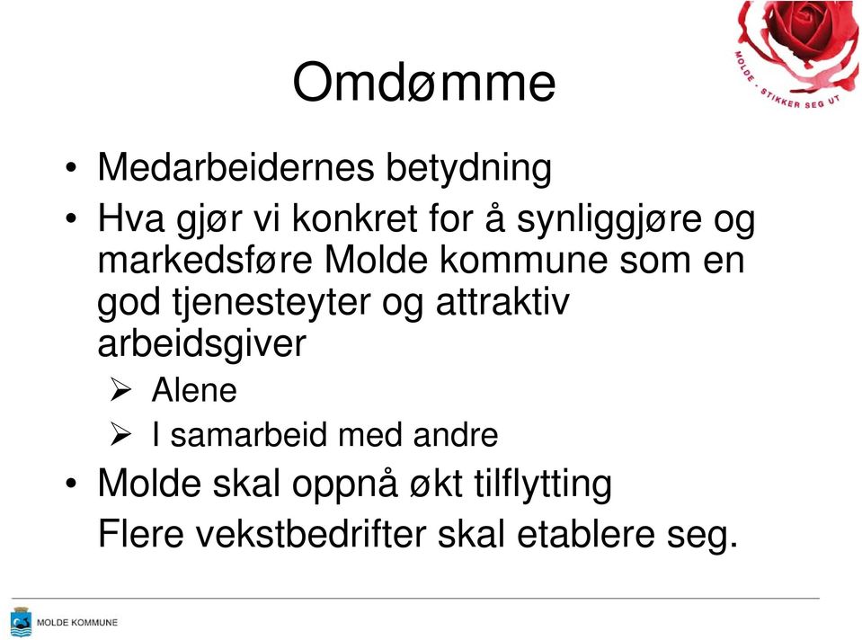 tjenesteyter og attraktiv arbeidsgiver Alene I samarbeid med