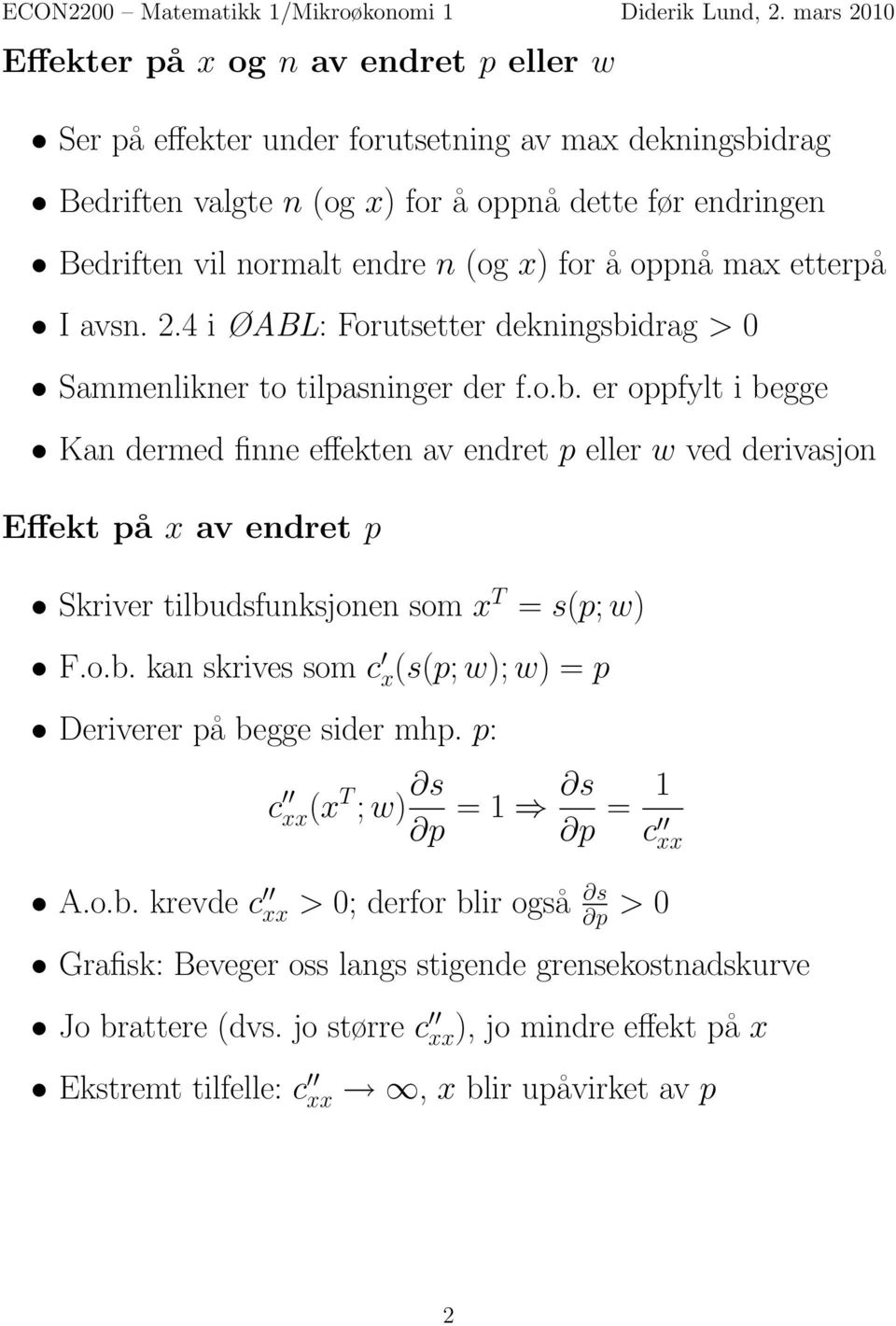 drag > 0 Sammenlikner to tilpasninger der f.o.b.