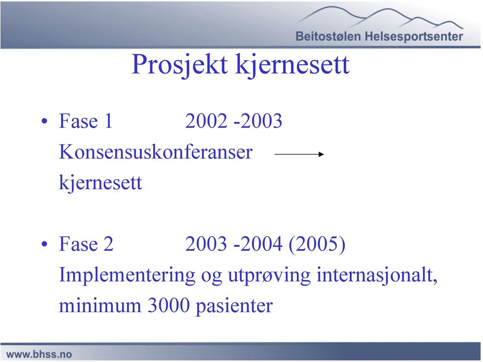 2003-2004 (2005) Implementering og