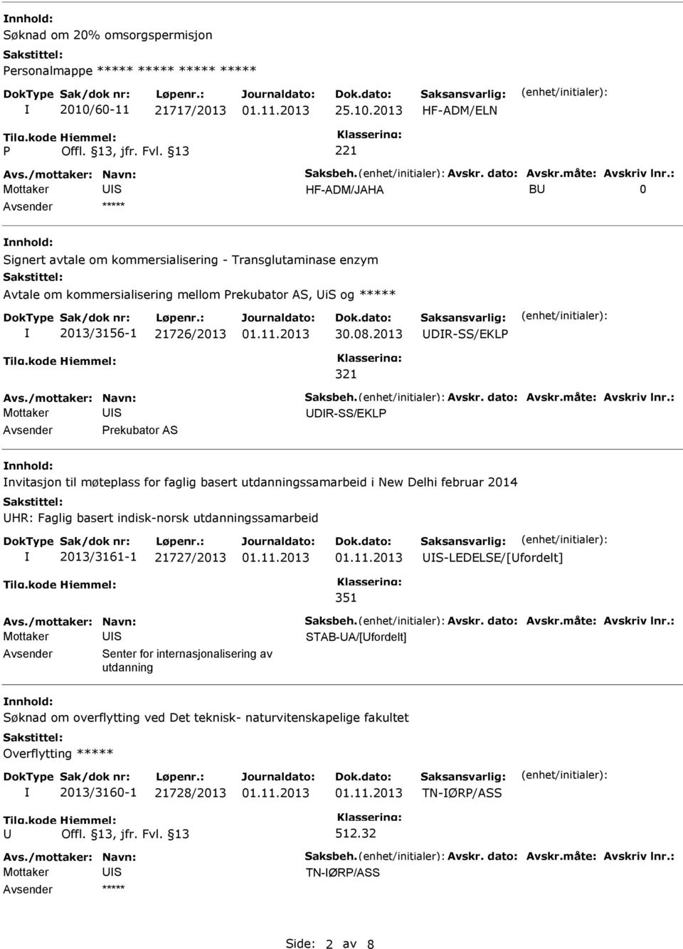 2013 HF-ADM/ELN HF-ADM/JAHA B 0 nnhold: ignert avtale om kommersialisering - Transglutaminase enzym Avtale om kommersialisering mellom rekubator A, i og ***** 2013/3156-1 21726/2013