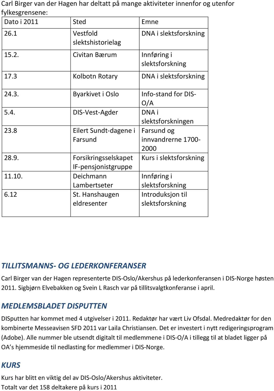 Forsikringsselskapet IF-pensjonistgruppe 11.10. Deichmann Lambertseter 6.12 St.