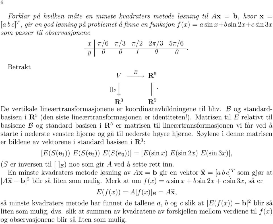 B og standardbasisen i R 5 (den siste lineærtransformasjonen er identiteten!).