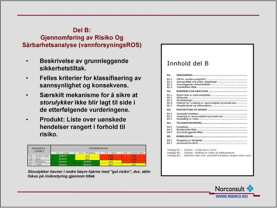 Særskilt mekanisme for å sikre at storulykker ikke blir lagt til side i de etterfølgende vurderingene.