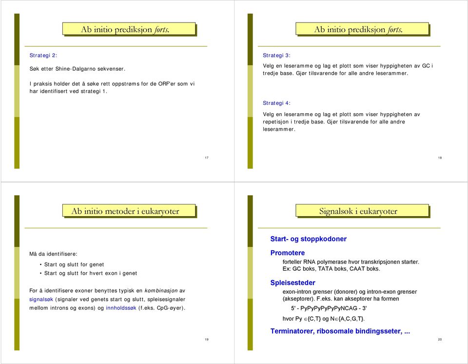 Strategi 4: Velg en leseramme og lag et plott som viser hyppigheten av repetisjon i tredje base. Gjør tilsvarende for alle andre leserammer.