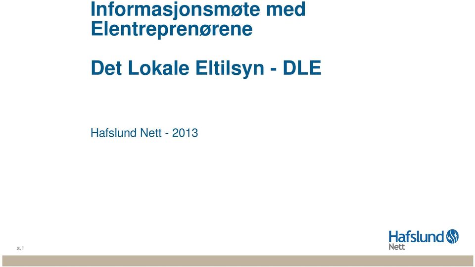 Lokale Eltilsyn - DLE