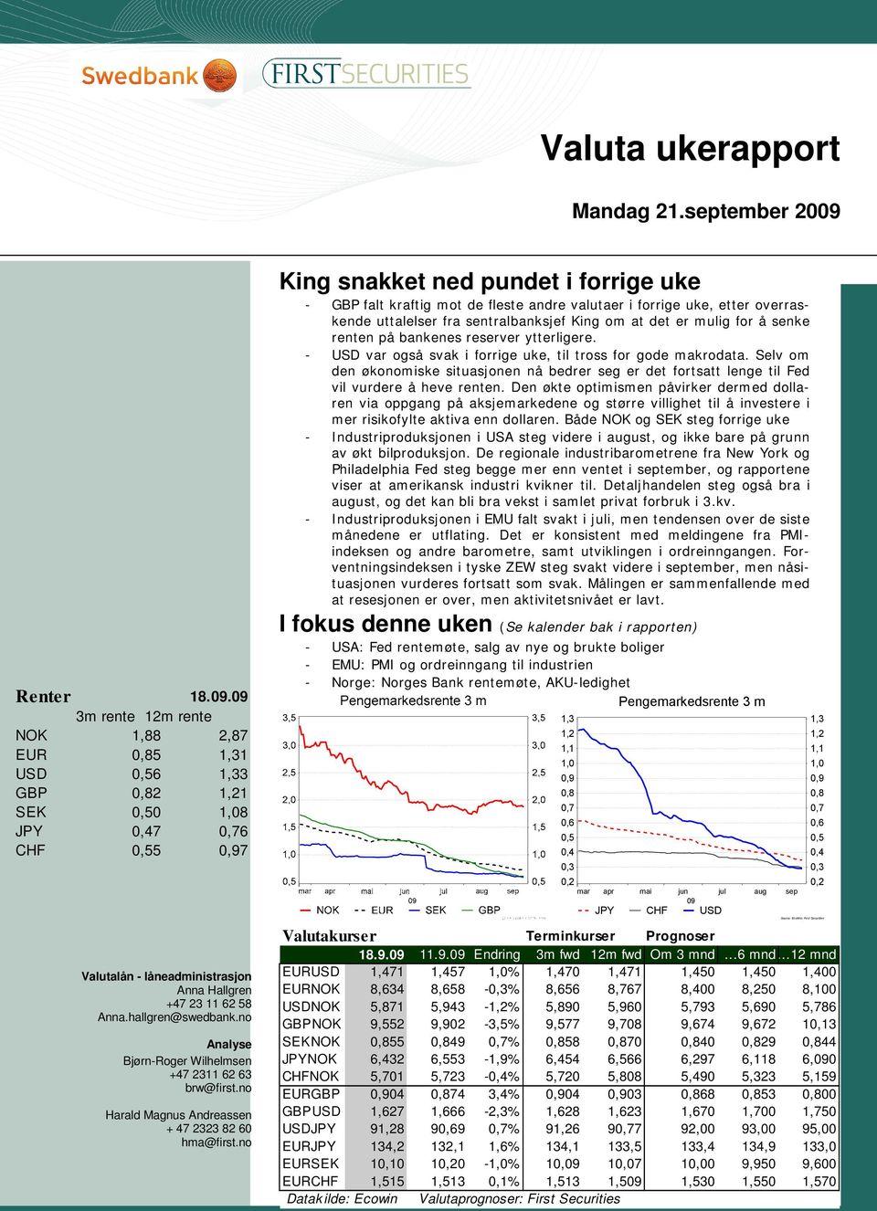 hallgren@swedbank.no Analyse Bjørn-Roger Wilhelmsen +47 2311 62 63 brw@first.no Harald Magnus Andreassen + 47 2323 82 60 hma@first.
