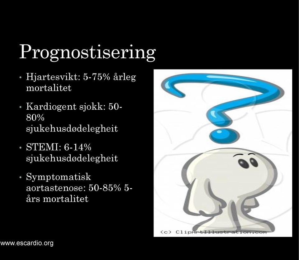 sjukehusdødelegheit STEMI: 6-14%