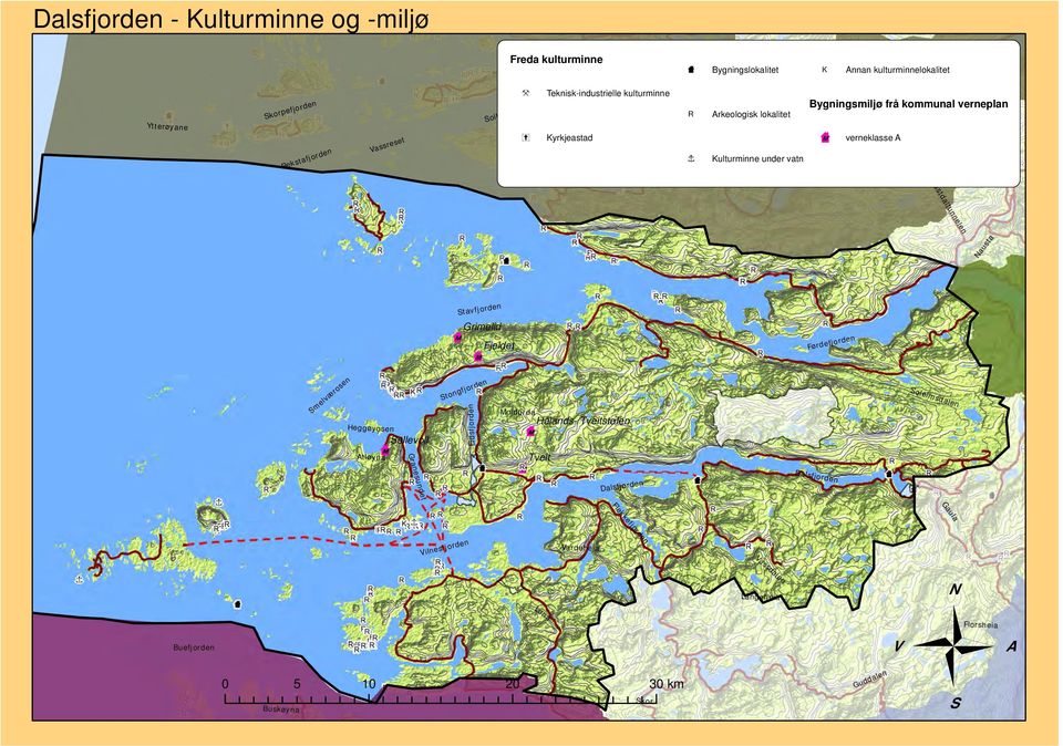 kulturminnelokalitet Bygningsmiljø frå kommunal verneplan M verneklasse tavfjorden Grimelid